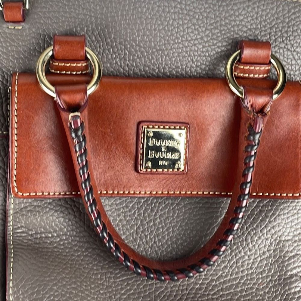 Dooney & Bourke Gray Satchel with Brown Trim - Picture 15 of 16